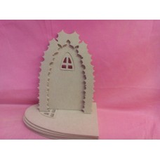 4mm MDF holly arch fairy door with arched window pack of 4